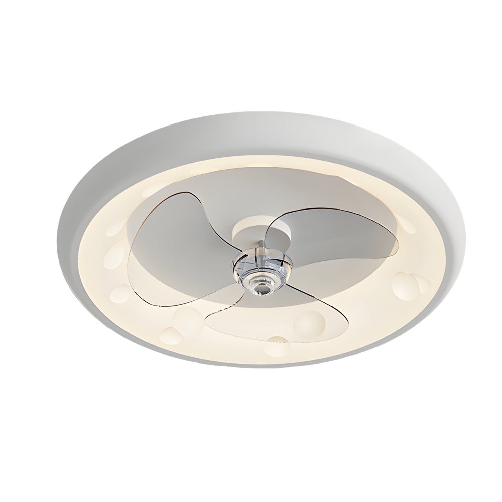 Round Ceiling Fan with Light Remote‑controlled 3‑blade Light