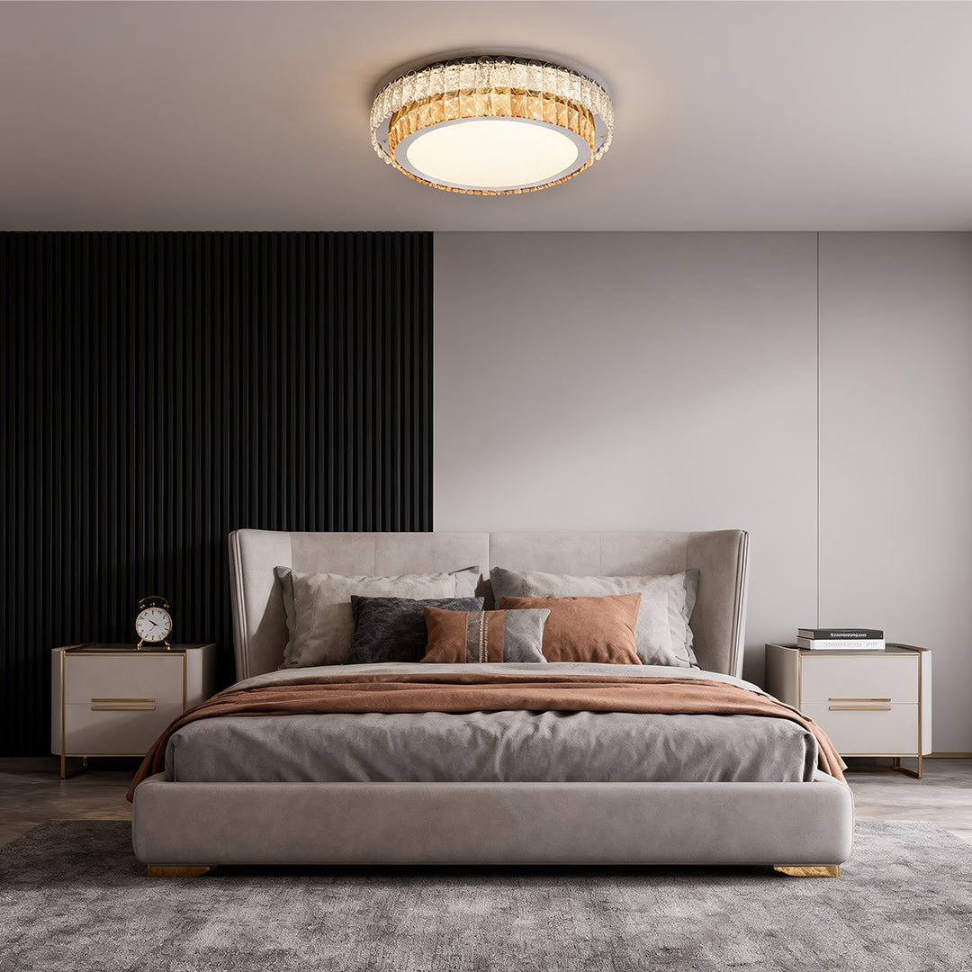Flush Mount Ceiling Light Modern Luxury Minimalist Crystal LED Lamp