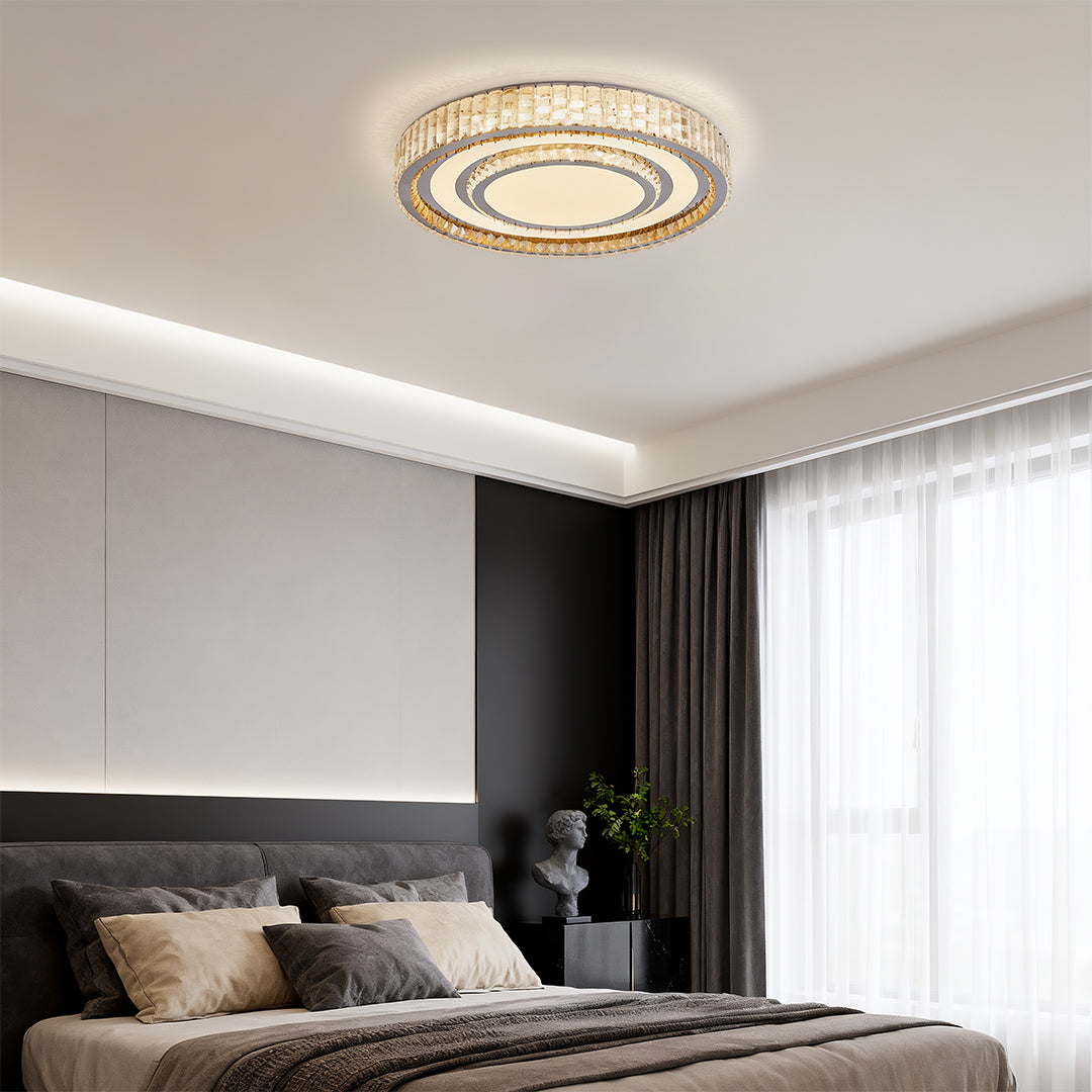 Flush Mount LED Light Fixtures Modern Luxury Crystal Lamp