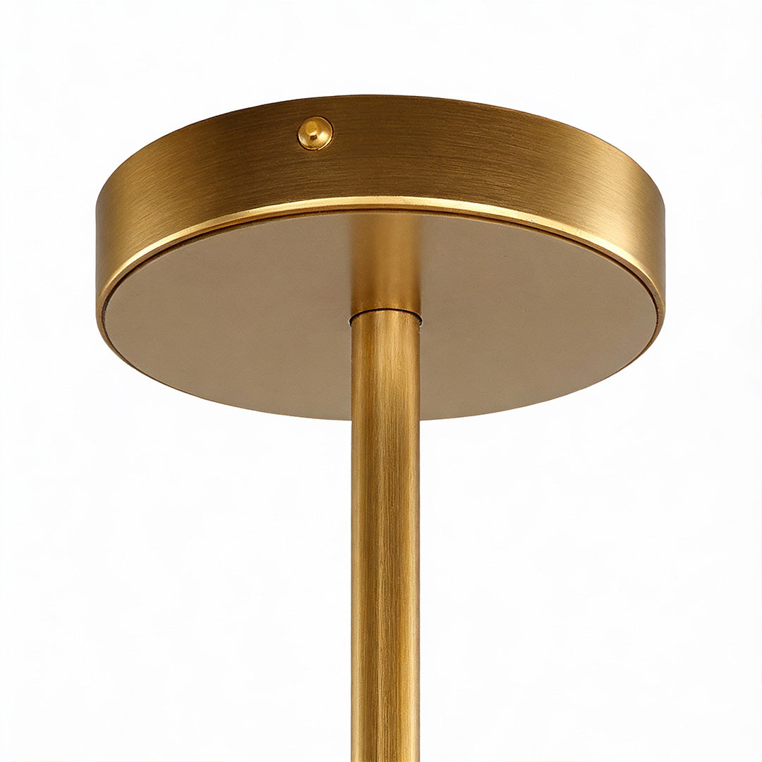Round Glass Chandelier Featuring a Classic American Ceiling Light