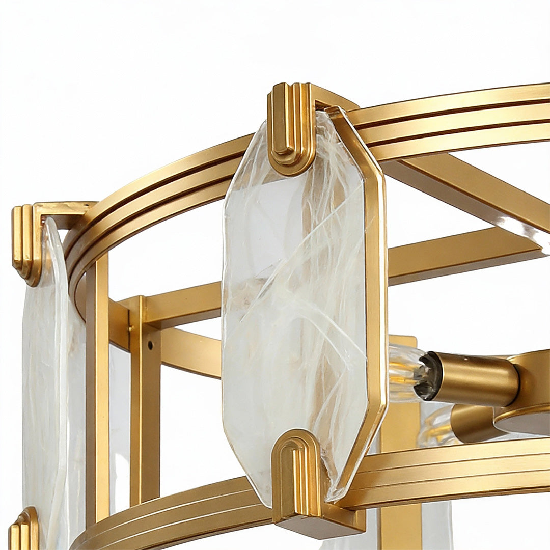 Round Glass Chandelier Featuring a Classic American Ceiling Light