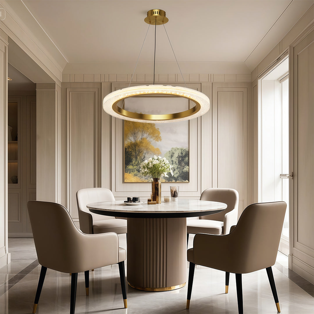 Round Modern Chandelier Minimalist Acrylic Ceiling Light