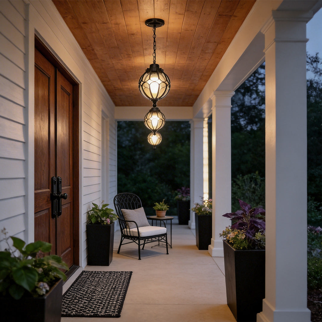 Round Outdoor Hanging Lights Aluminum Waterproof Outdoor Light