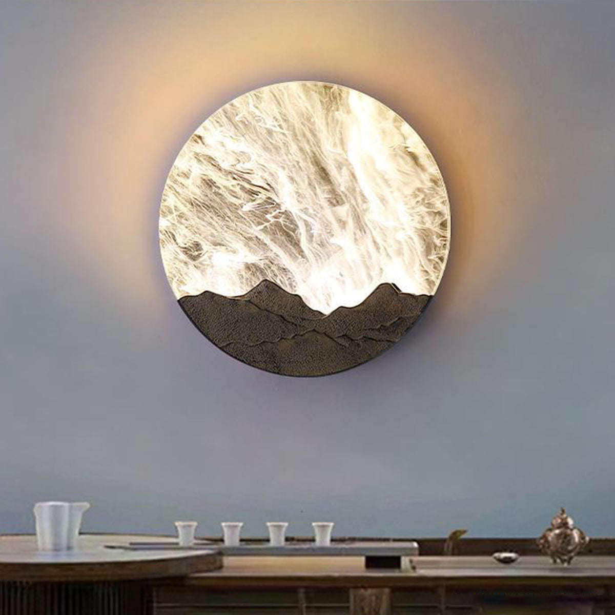 Round Outdoor Sconce LED Waterproof Sunrise Round Decorative