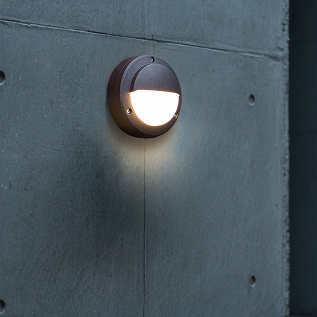 Round Outdoor Wall Sconce Waterproof Minimalist Style