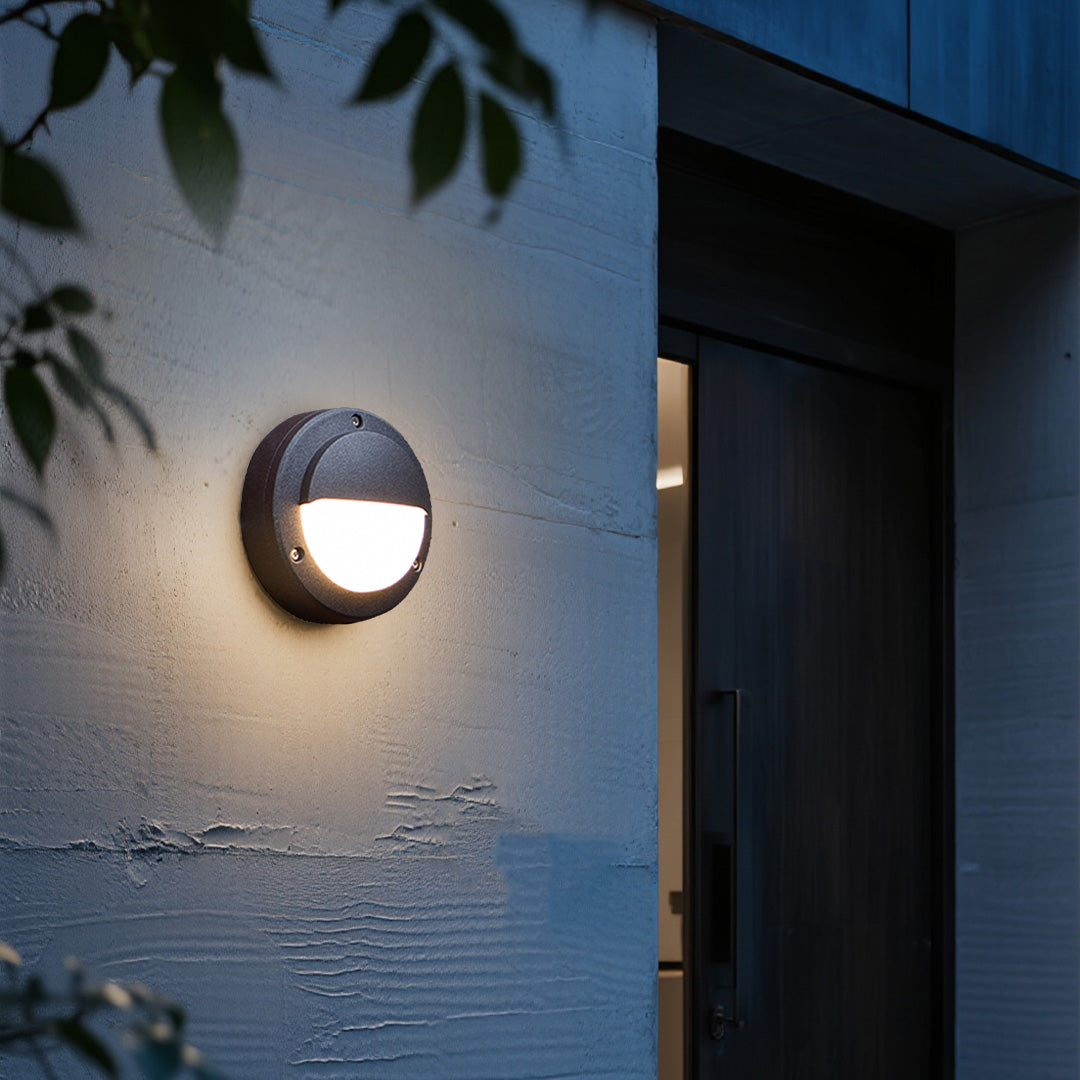 Round Outdoor Wall Sconce Waterproof Minimalist Style