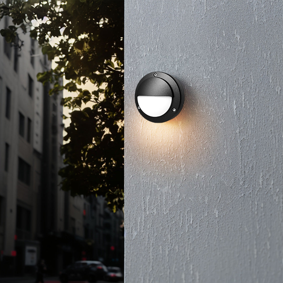 Round Outdoor Wall Sconce Waterproof Minimalist Style