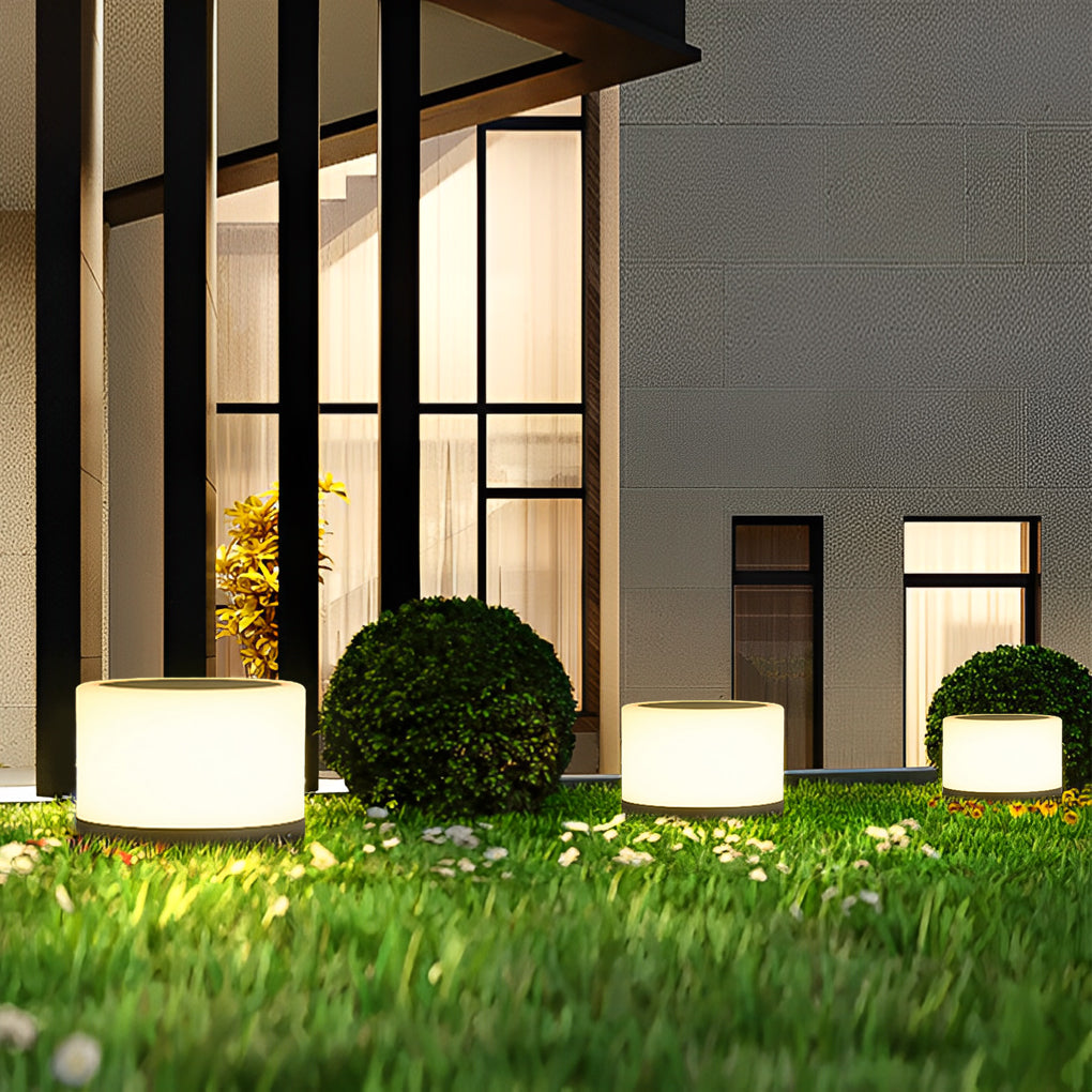 Round Pillar Lights Minimalist Solar-Powered Garden Light