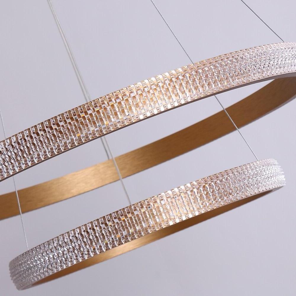 Circle Modern Ring Light Chandelier Aluminum Acrylic Kitchen Ceiling Light