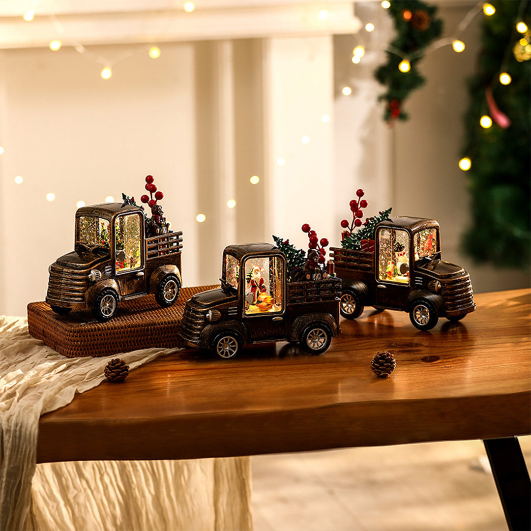 Modern Gold Table Lamp Christmas Snowfall Car Ornament Lamp
