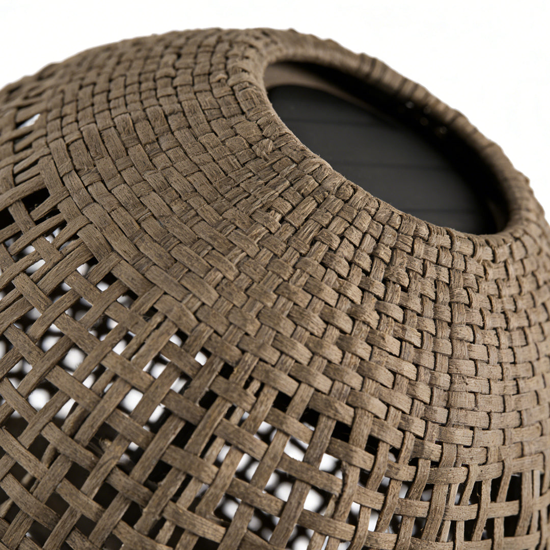Outdoor Globe Lantern with a Stylish Woven Texture Chic Outdoor Lights