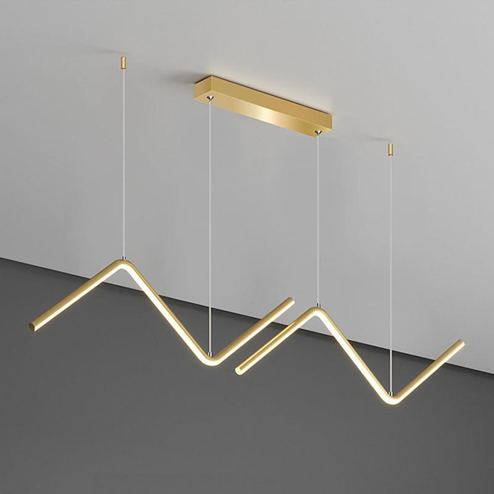 Nordic Minimalist LED 2-Lights Wave Shaped Design Dimmable Pendant Light