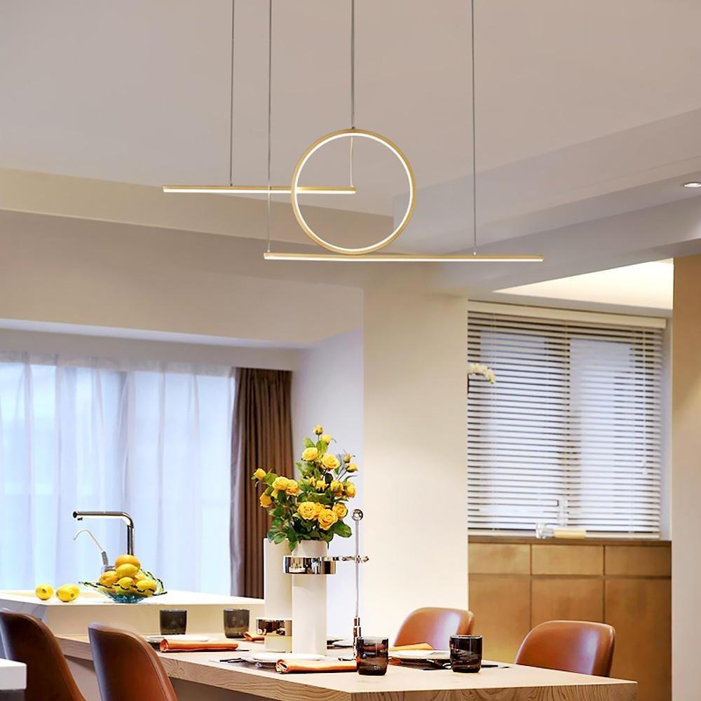 Circle Linear Design LED Modern Pendant Lighting Hanging Ceiling Lights for Dining Room