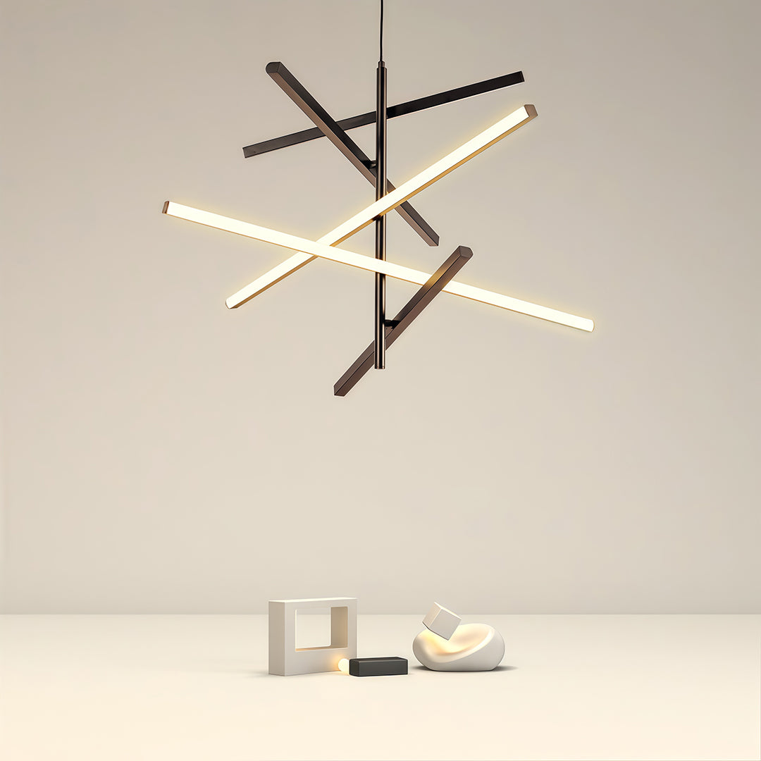 Iron Linear Chandelier Nordic Creative Adjustable Ceiling Lights