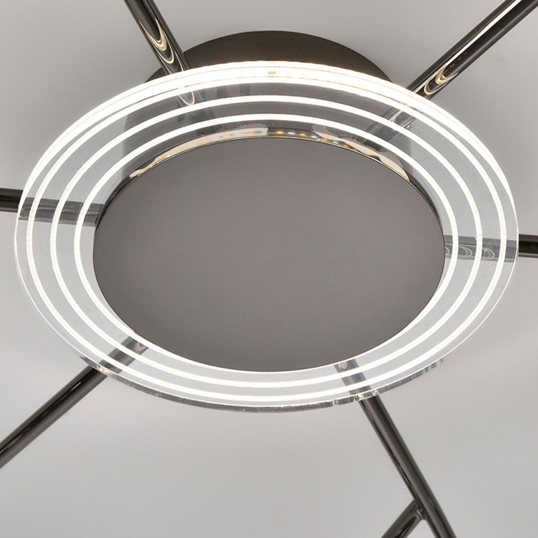Round Large Semi Flush Mount Lighting Branching Semi-Flush Ceiling Light