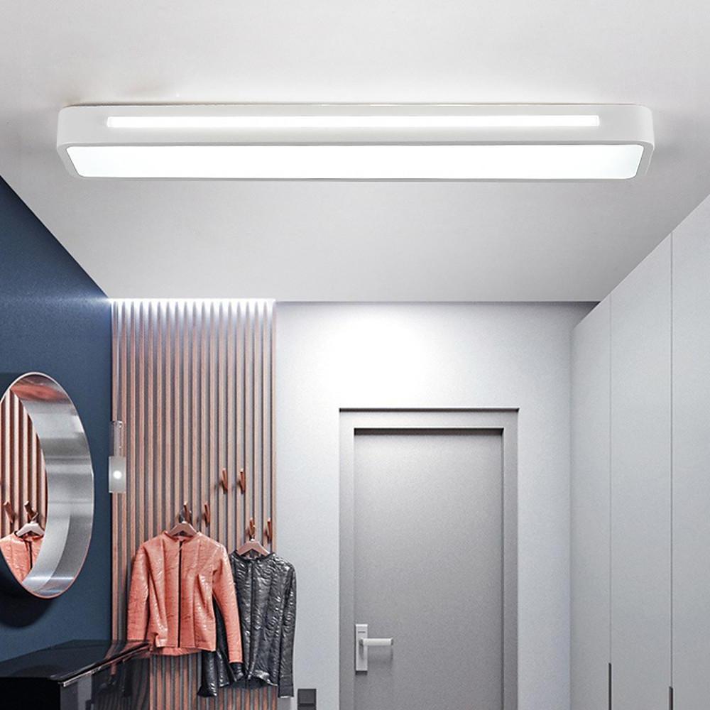 Black/White Rectangular LED Flush Mount Ceiling Lighting