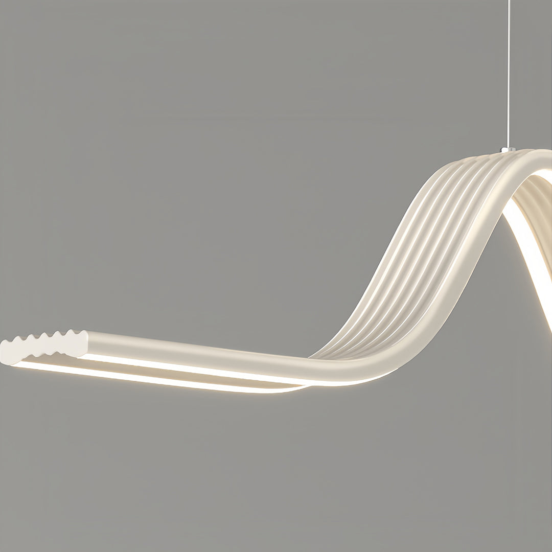 Linear LED Pendant Light Contemporary Wave Shaped Ceiling Light