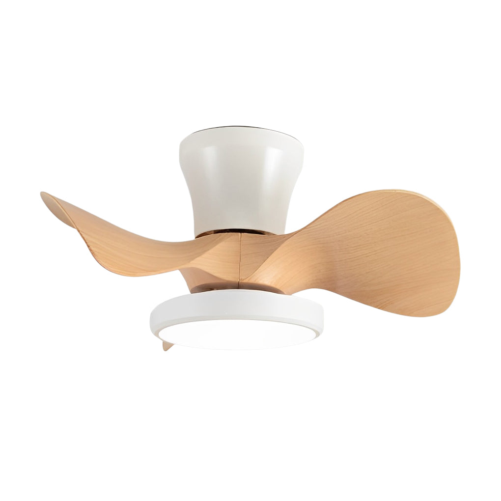 Simple White Ceiling Fan with Light Silent Remote Control Light