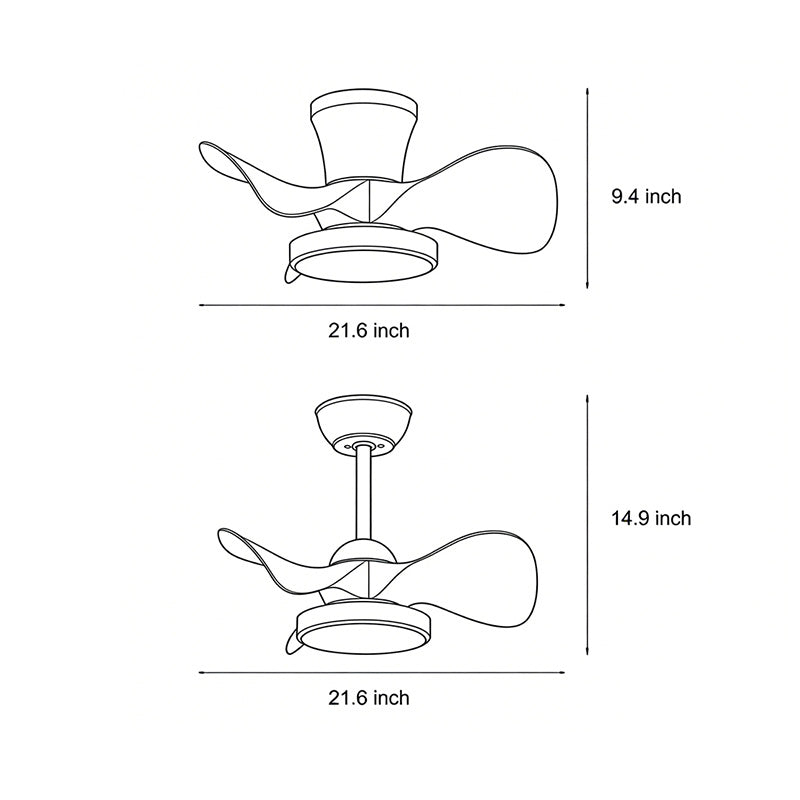 Simple White Ceiling Fan with Light Silent Remote Control Light