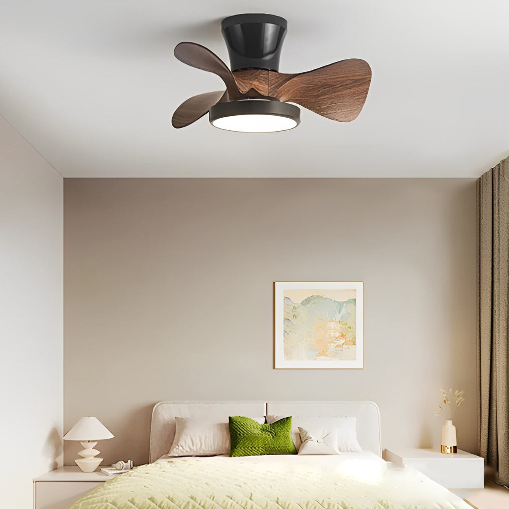 Simple White Ceiling Fan with Light Silent Remote Control Light