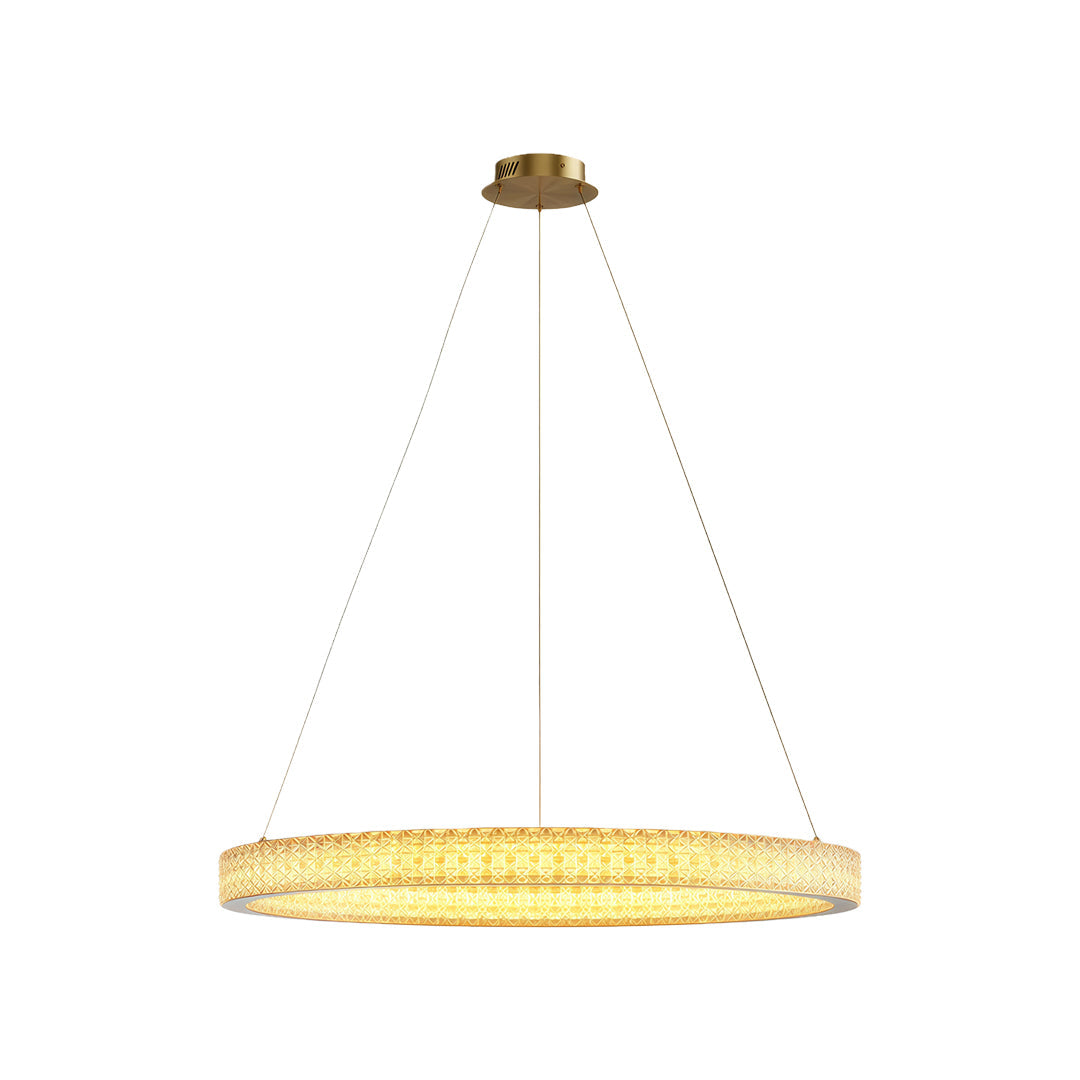Circular Modern Chandelier Luxury Copper Ceiling Light