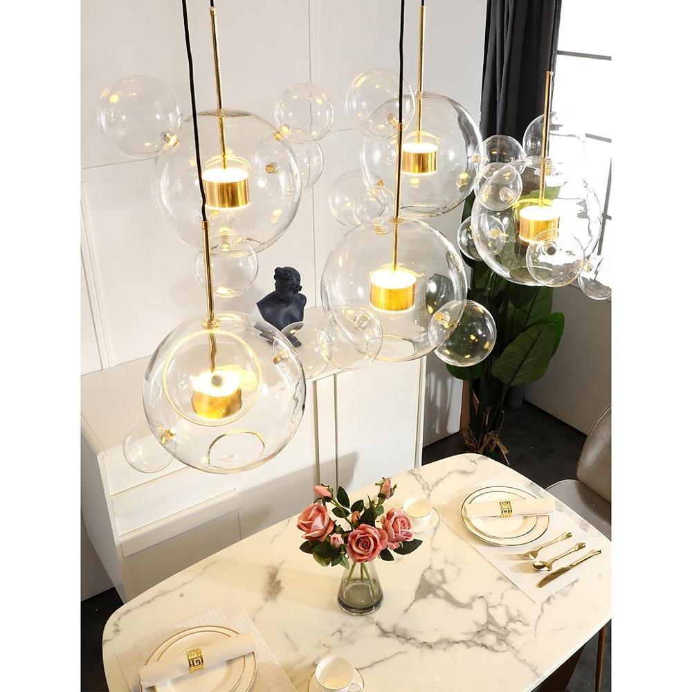 Clear Bubble Chandelier Modern Aluminum Ceiling Light
