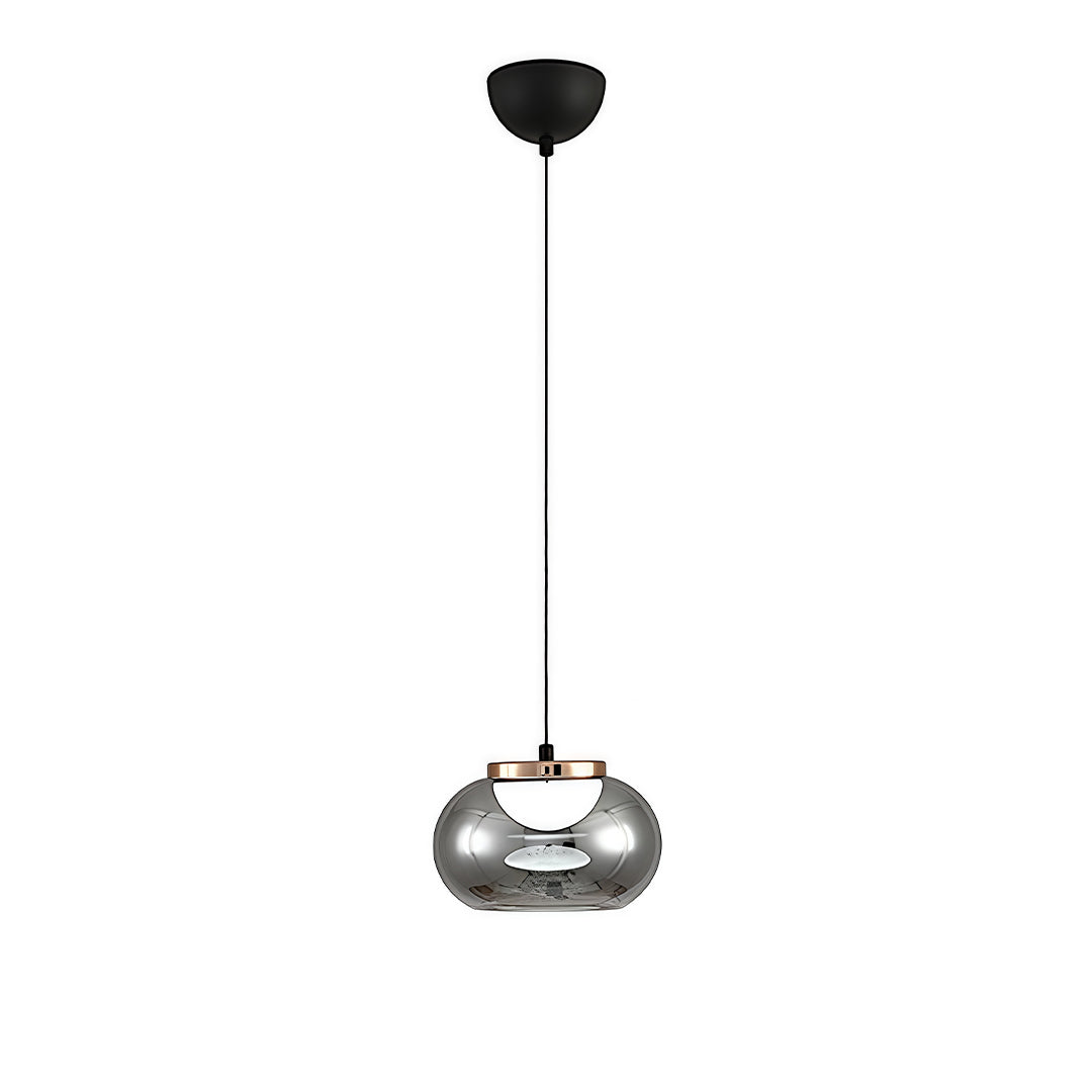 Gray Glass Pendant Light Globe wide-spectrum Metal Ceiling Light