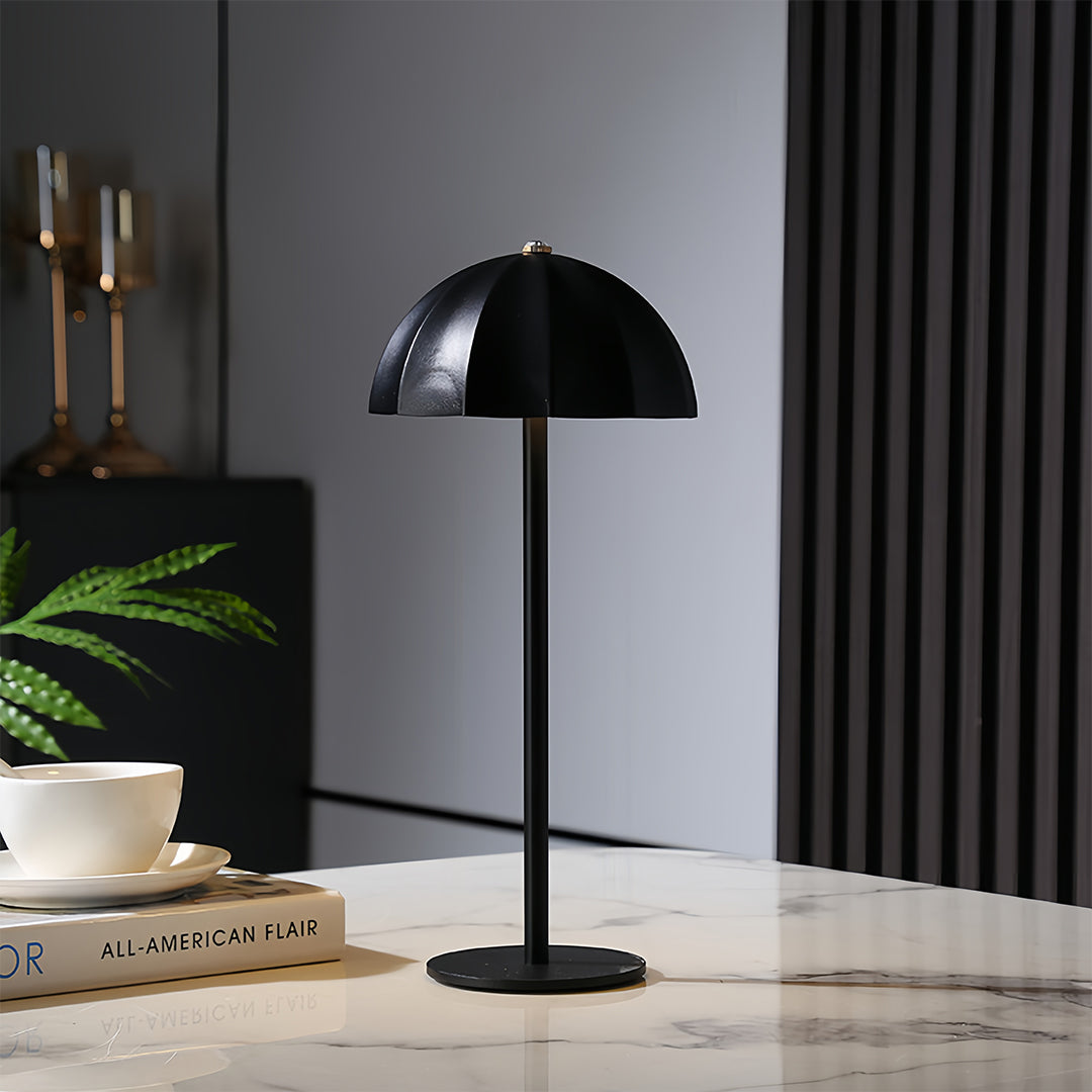 Iron Table Lamps Minimalist Mushroom Cordless Rechargeable Metal Lamp