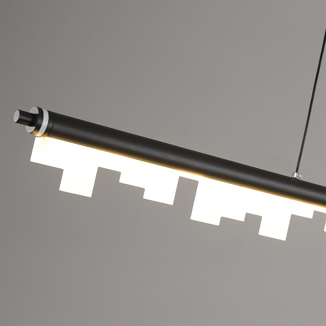 Black Metal Pendant Light Nordic Minimalist LED Linear Ceiling Light