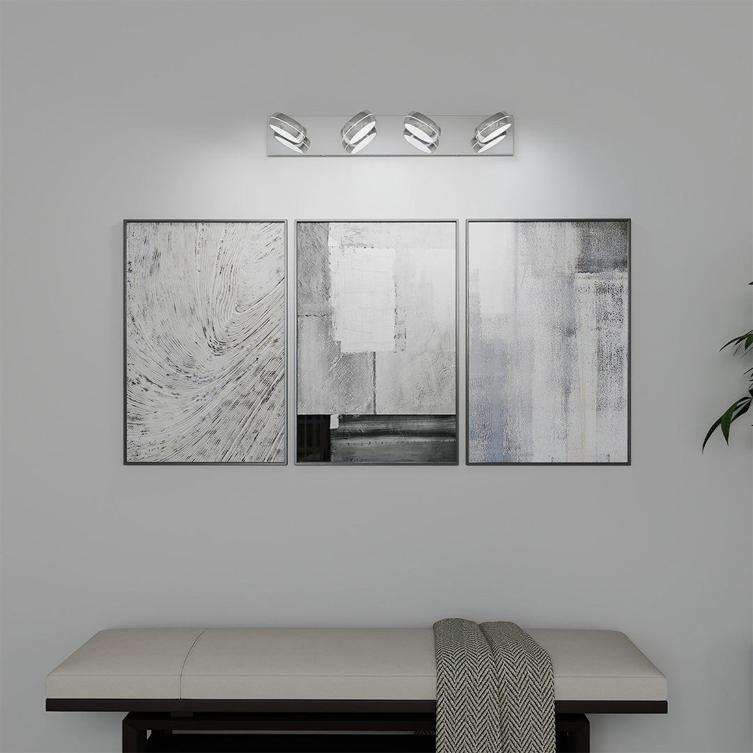 Chrome Bathroom Vanity Light Luxury Minimalist Aluminum Mirror Light