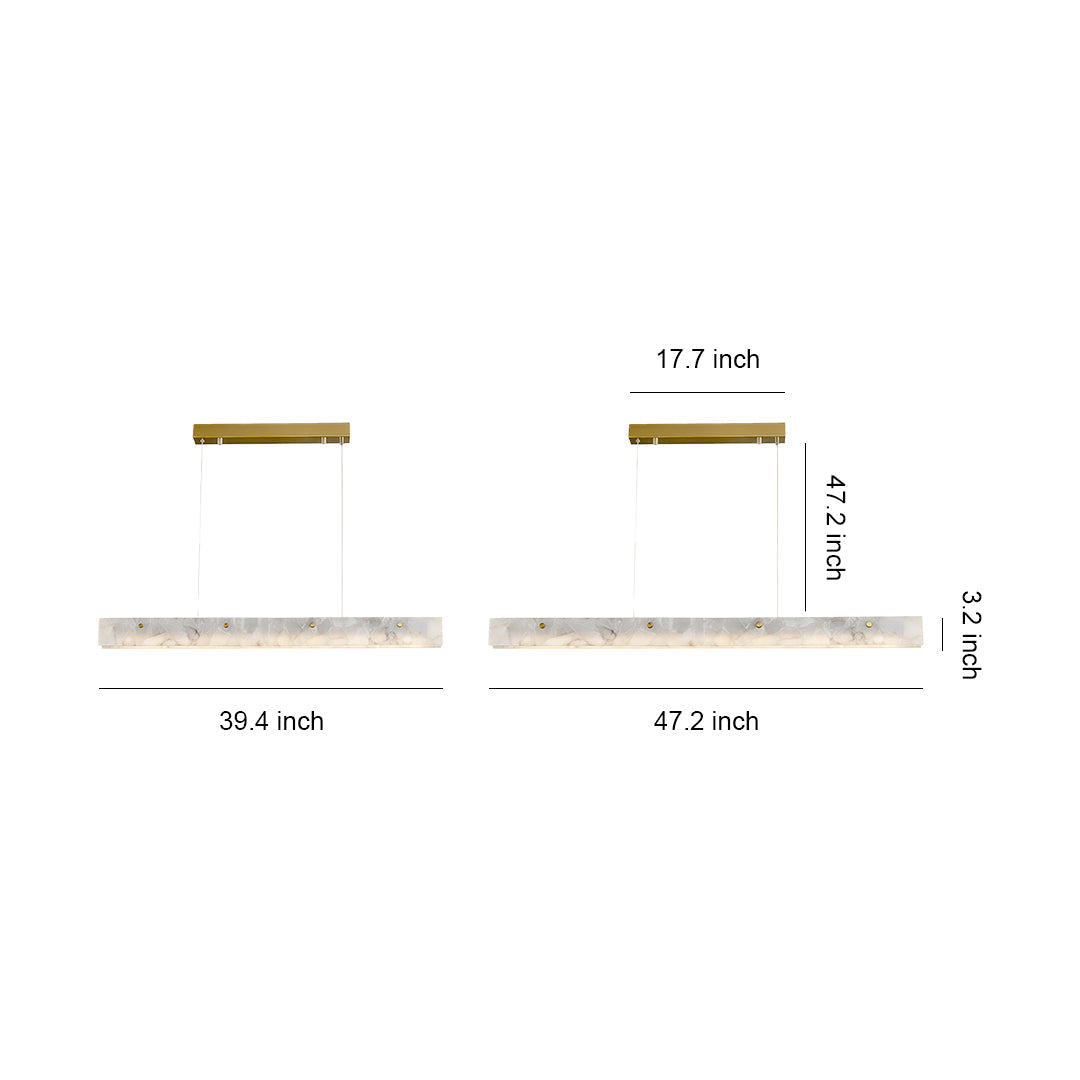 Copper Metal Pendant Light Linear Cloud Stone Ceiling Light