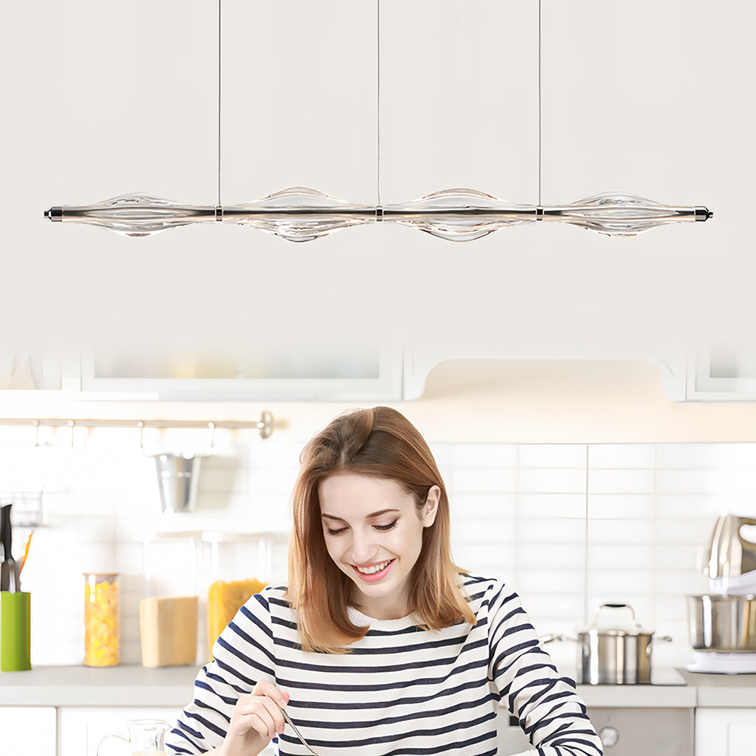 Crystal Pendant Lights for Kitchen Island Modern Minimalist LED Light