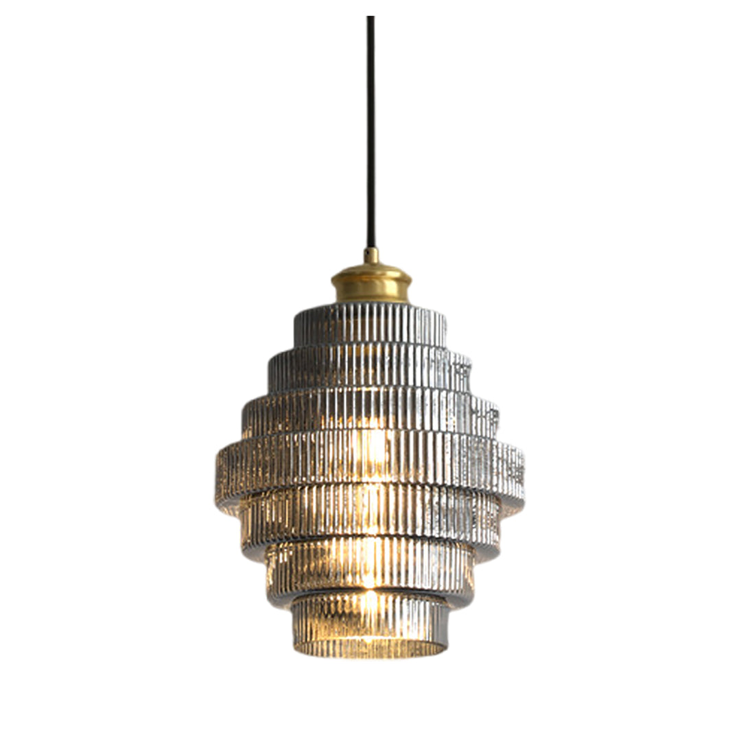 Honeycomb Pendant Light Mid-Century Glass Shade Ceiling Light