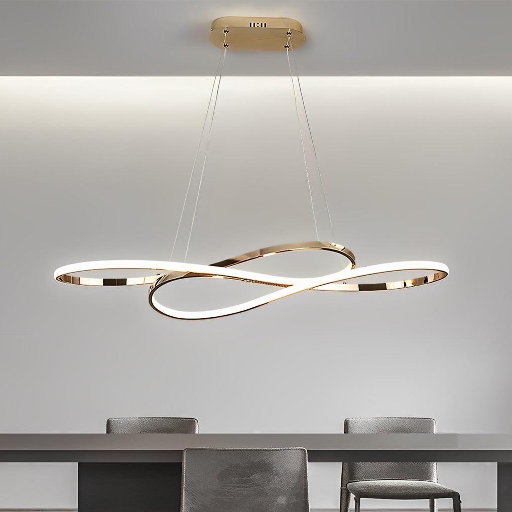 LED Infinity Chandelier Modern Irregular Wave Line Ceiling Light
