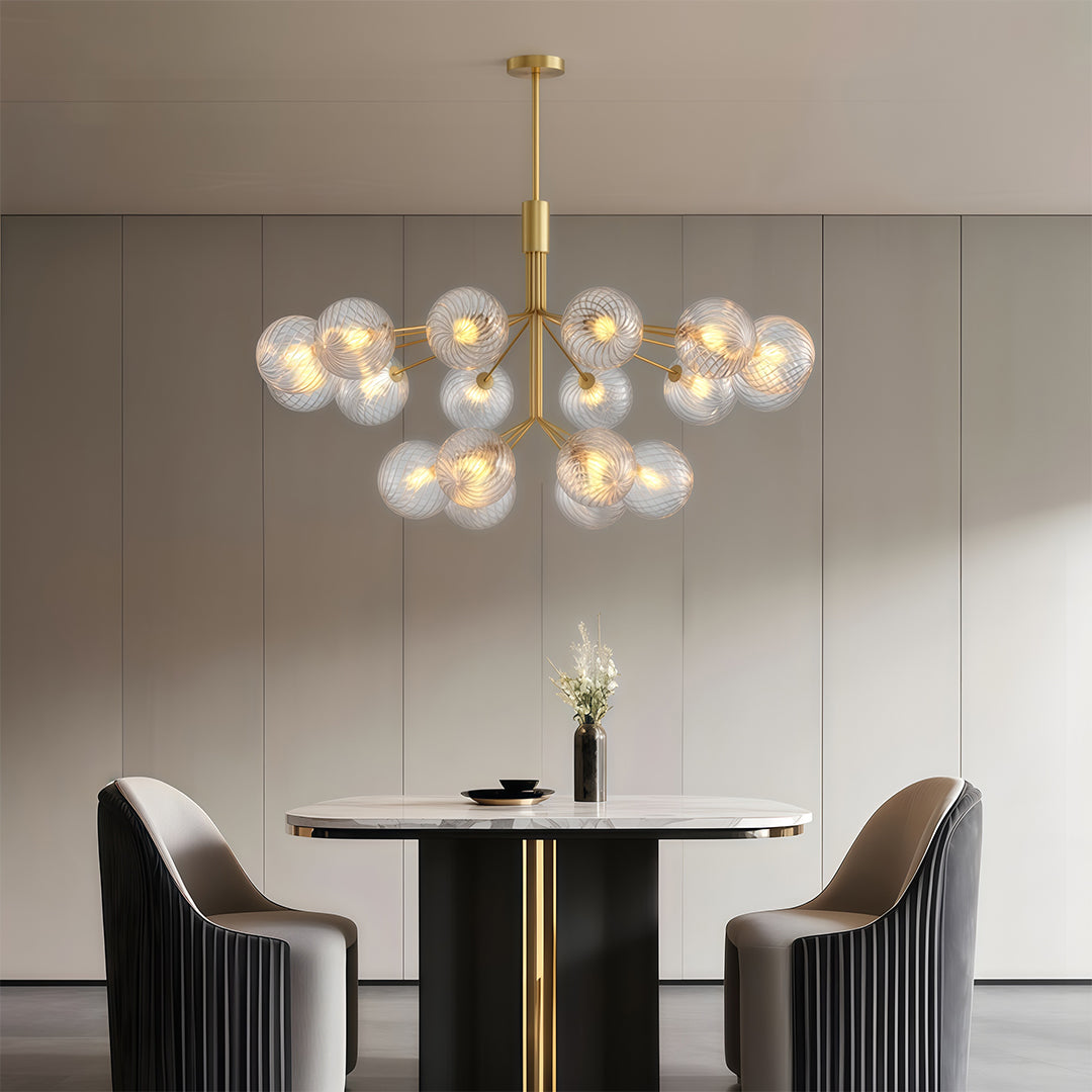 Luxury Modern Chandeliers Solid Copper Glass Ceiling Light
