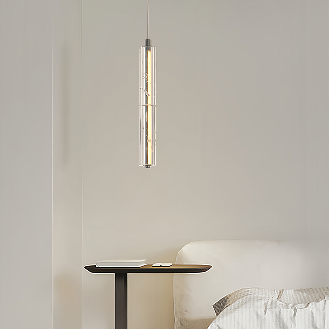 Modern Crystal Pendant Light Minimalist Linear Ceiling Light