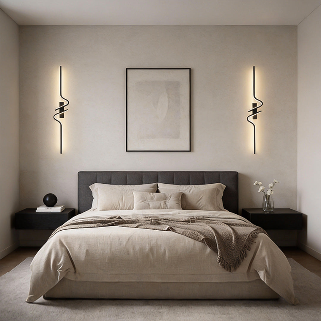 Modern Curved Wall Sconce Minimalist Black Aluminum Light