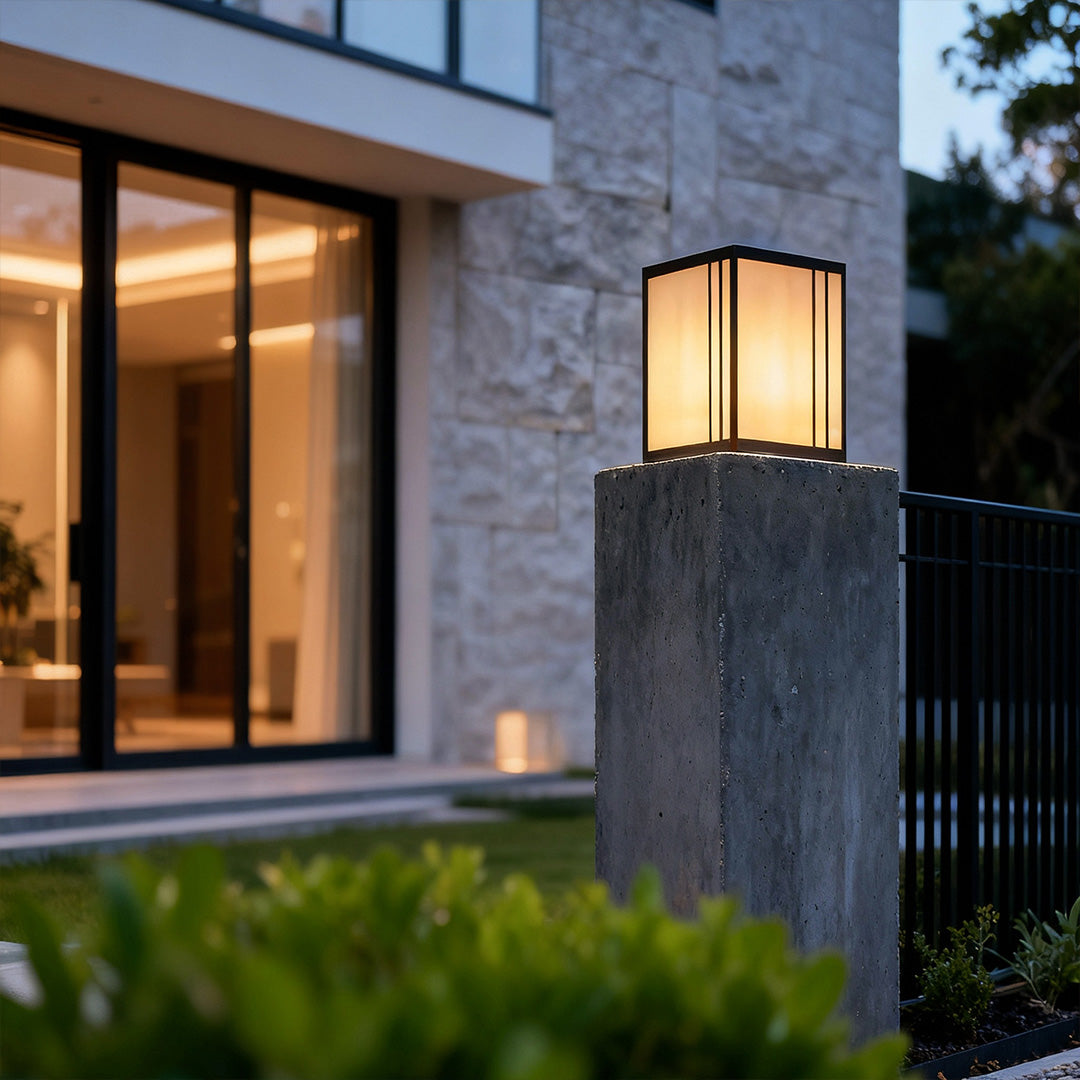 Outdoor Pillar Lights LED Waterproof Imitation Marble Light