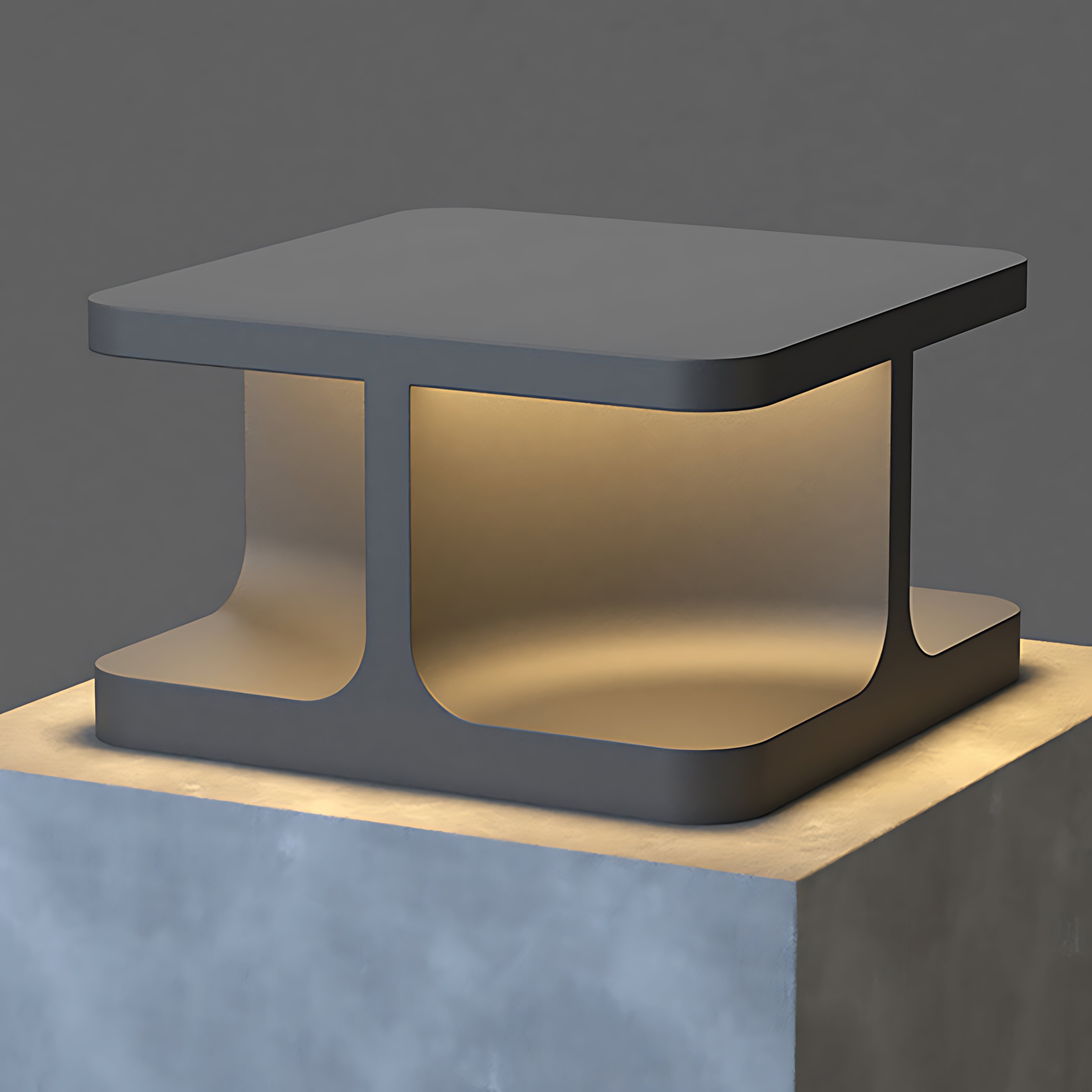 Modern Square Pillar Lights Waterproof Stainless Steel Courtyard