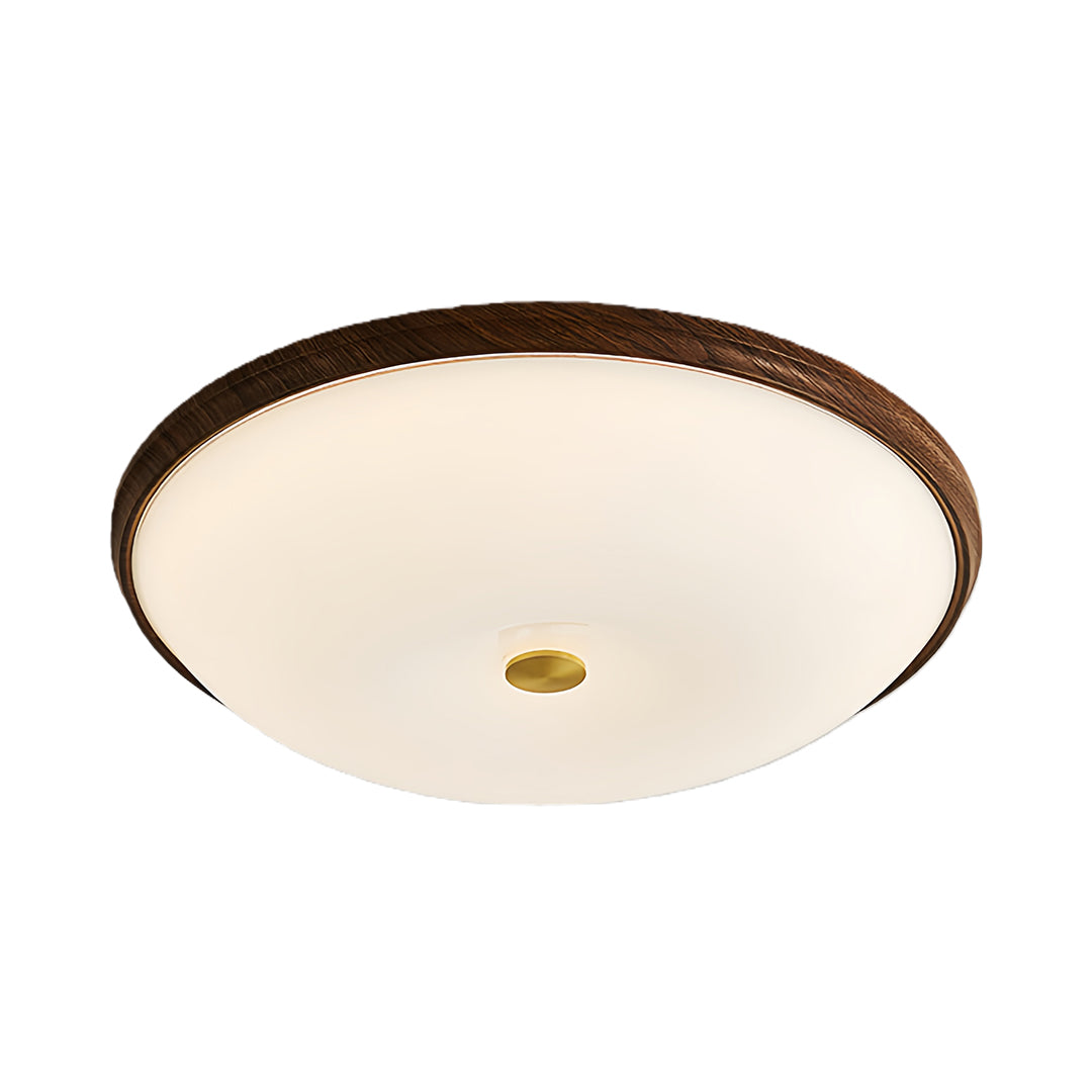 Vintage Art Deco Flush Mount Ceiling Light wide-spectrum Walnut Light