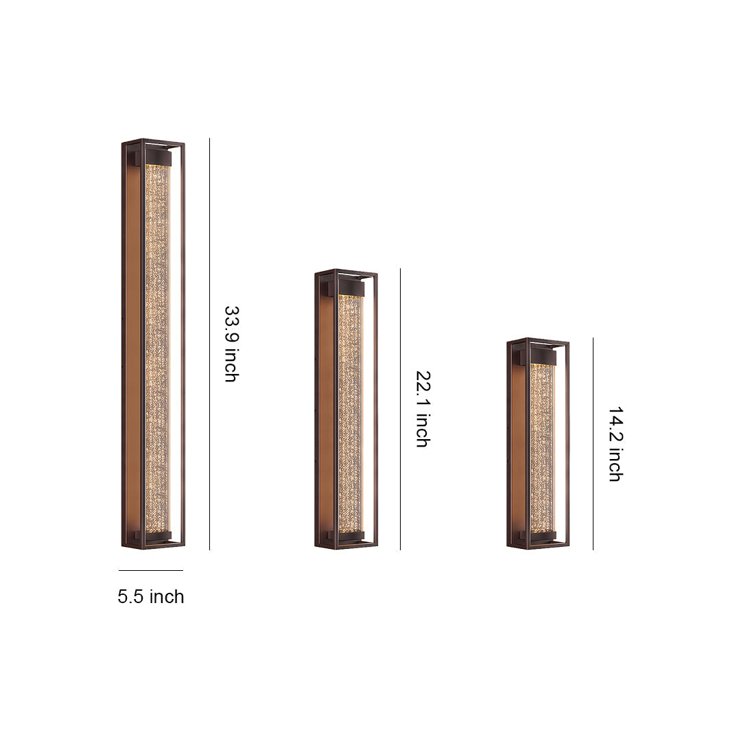 Outdoor Sconces Black Waterproof Linear Wall Light