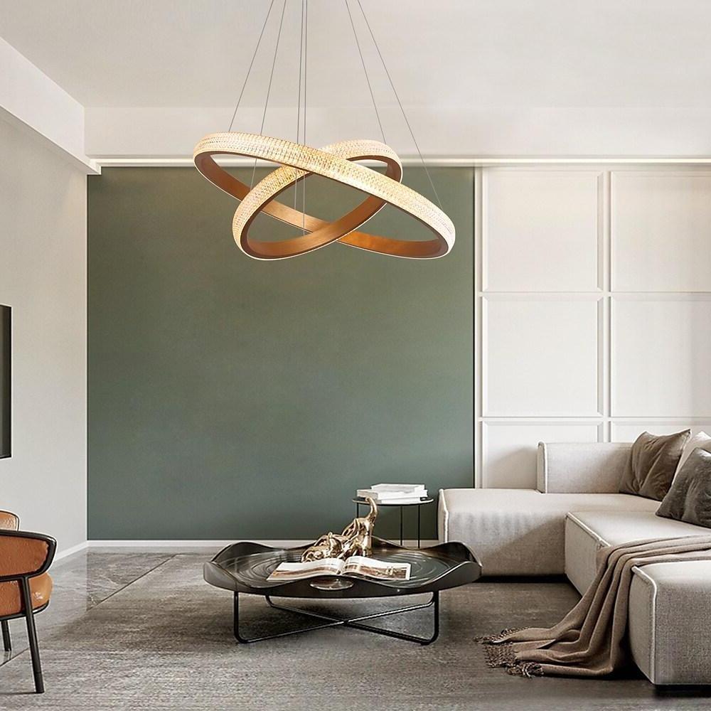 Circle Modern Ring Light Chandelier Aluminum Acrylic Kitchen Ceiling Light