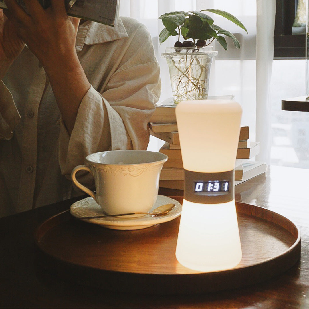 Small White Table Lamp Countdown Gravity Sensor Ambient Hourglass Lamp