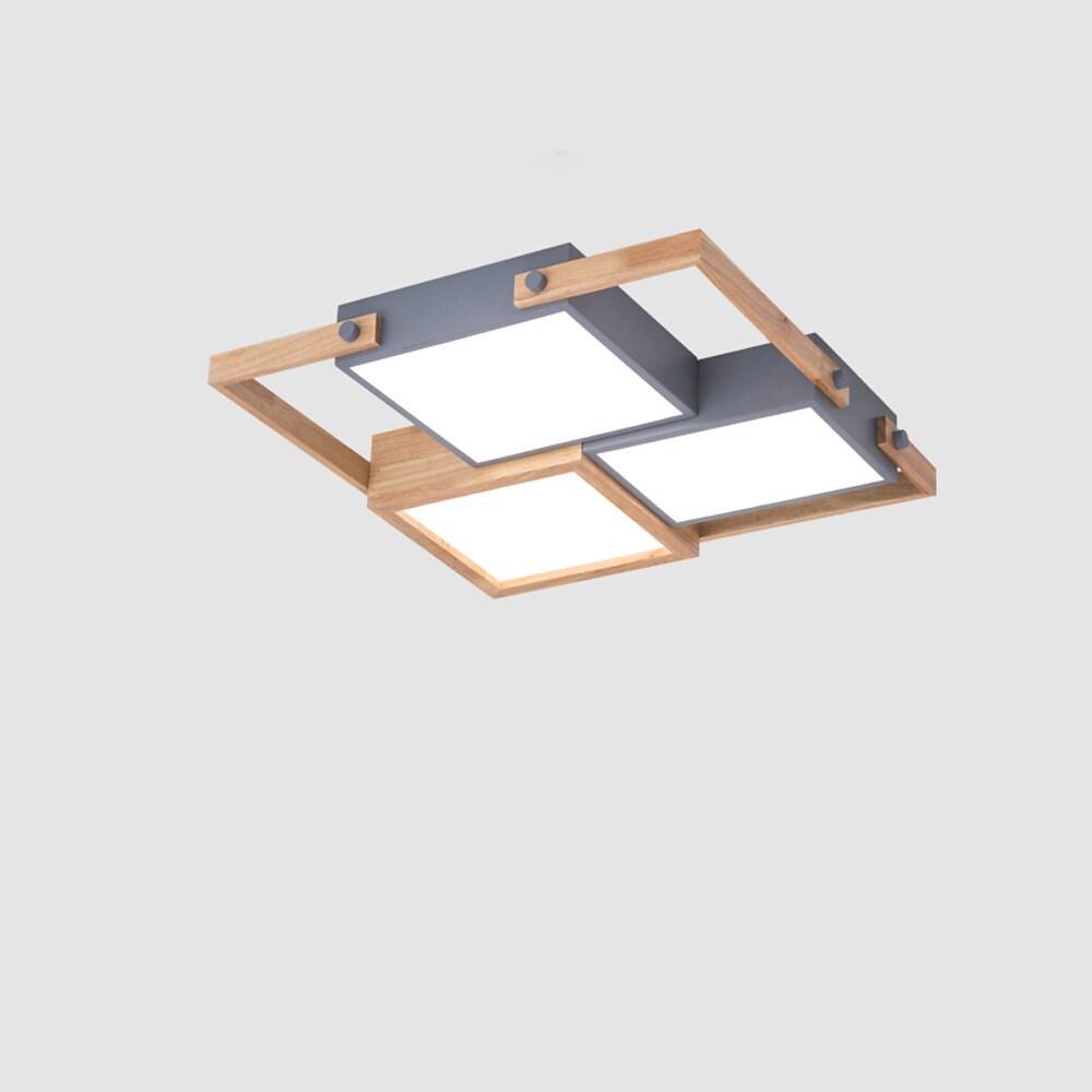 LED Square Ceiling Lights Wooden Frame Recessed Light