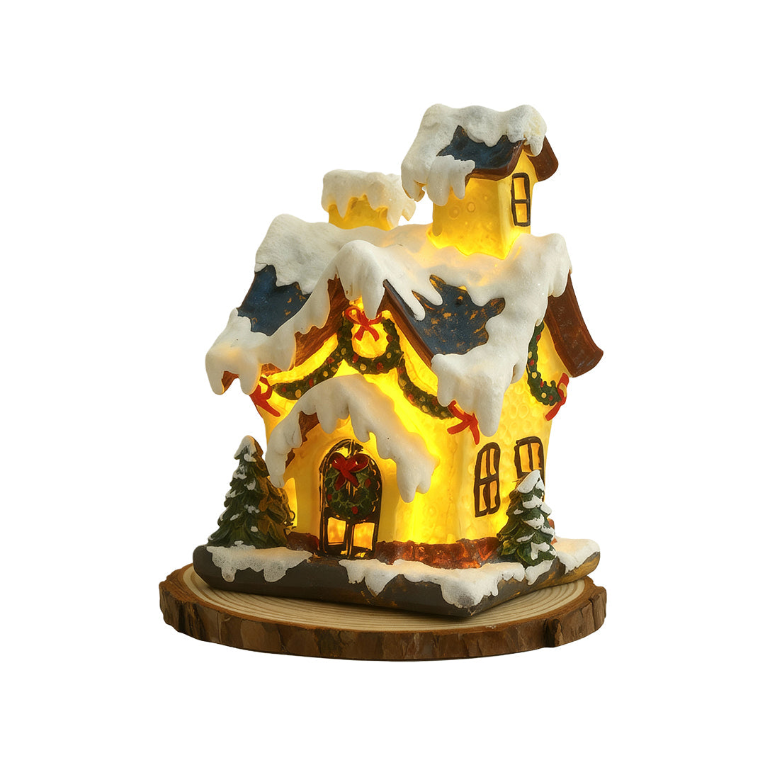 LED Lights for Christmas Houses Resin Glowing House Two-Pack