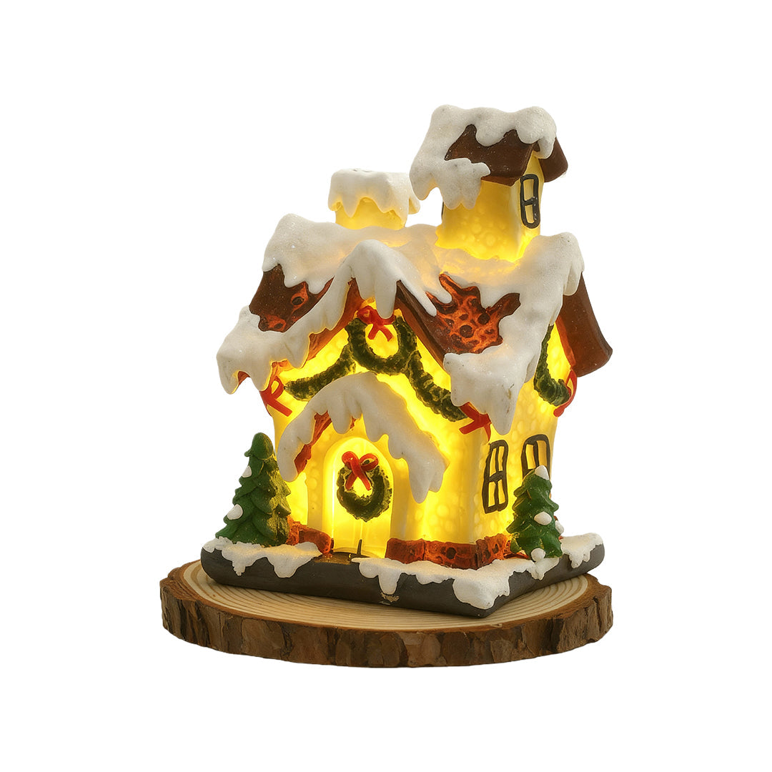 LED Lights for Christmas Houses Resin Glowing House Two-Pack