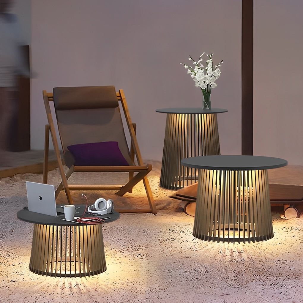Solar Coffee Table Waterproof Iron Cage Solar Outdoor Lamp