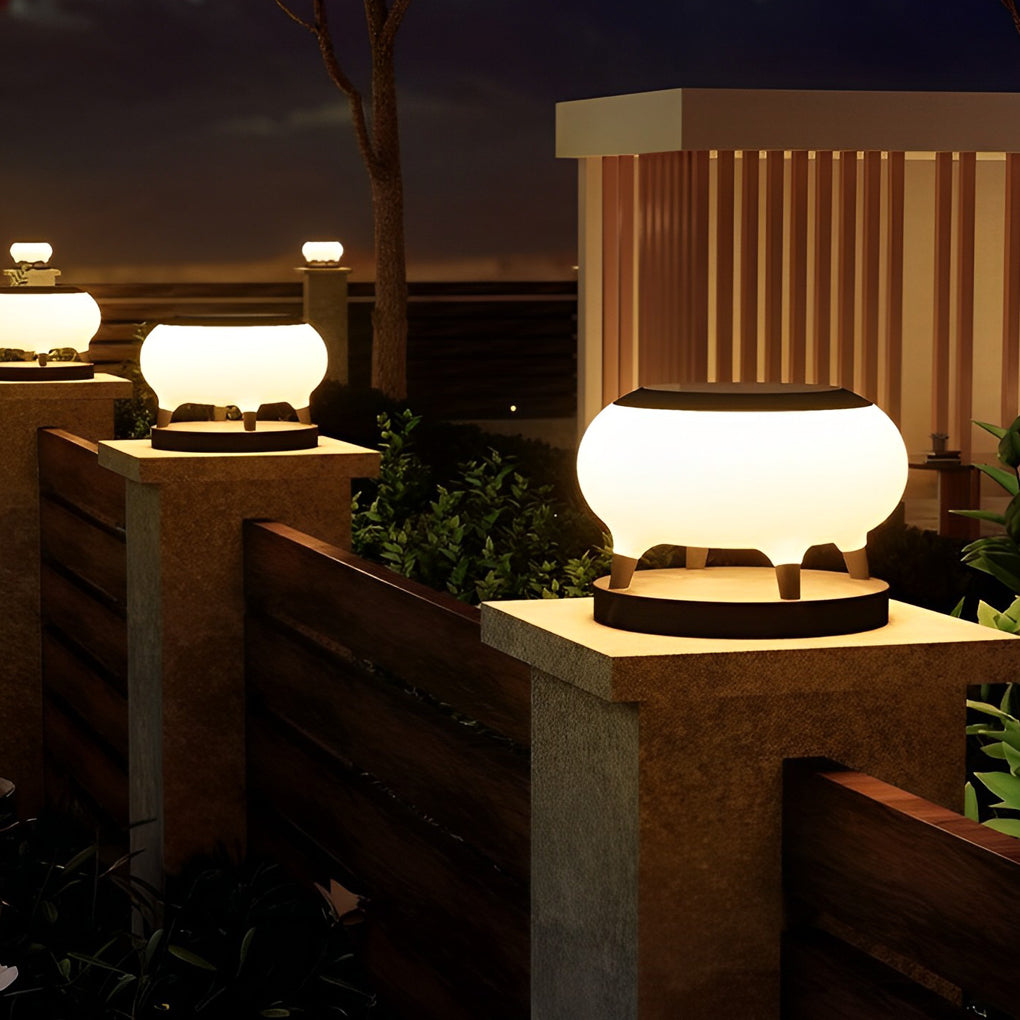 Solar Column Pillar Lights Stainless Steel Fence Light