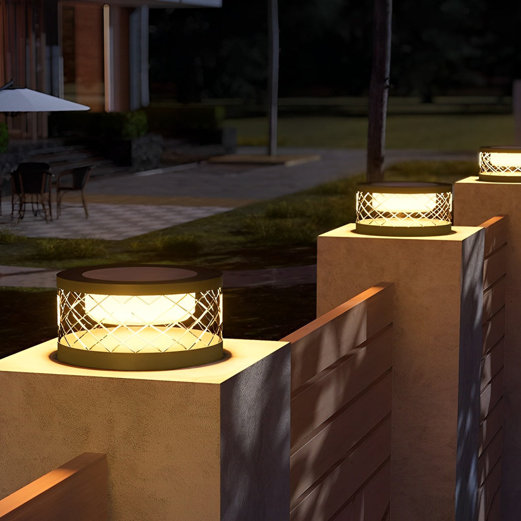Solar Cylinder Pillar Light Creative Waterproof Modern Light