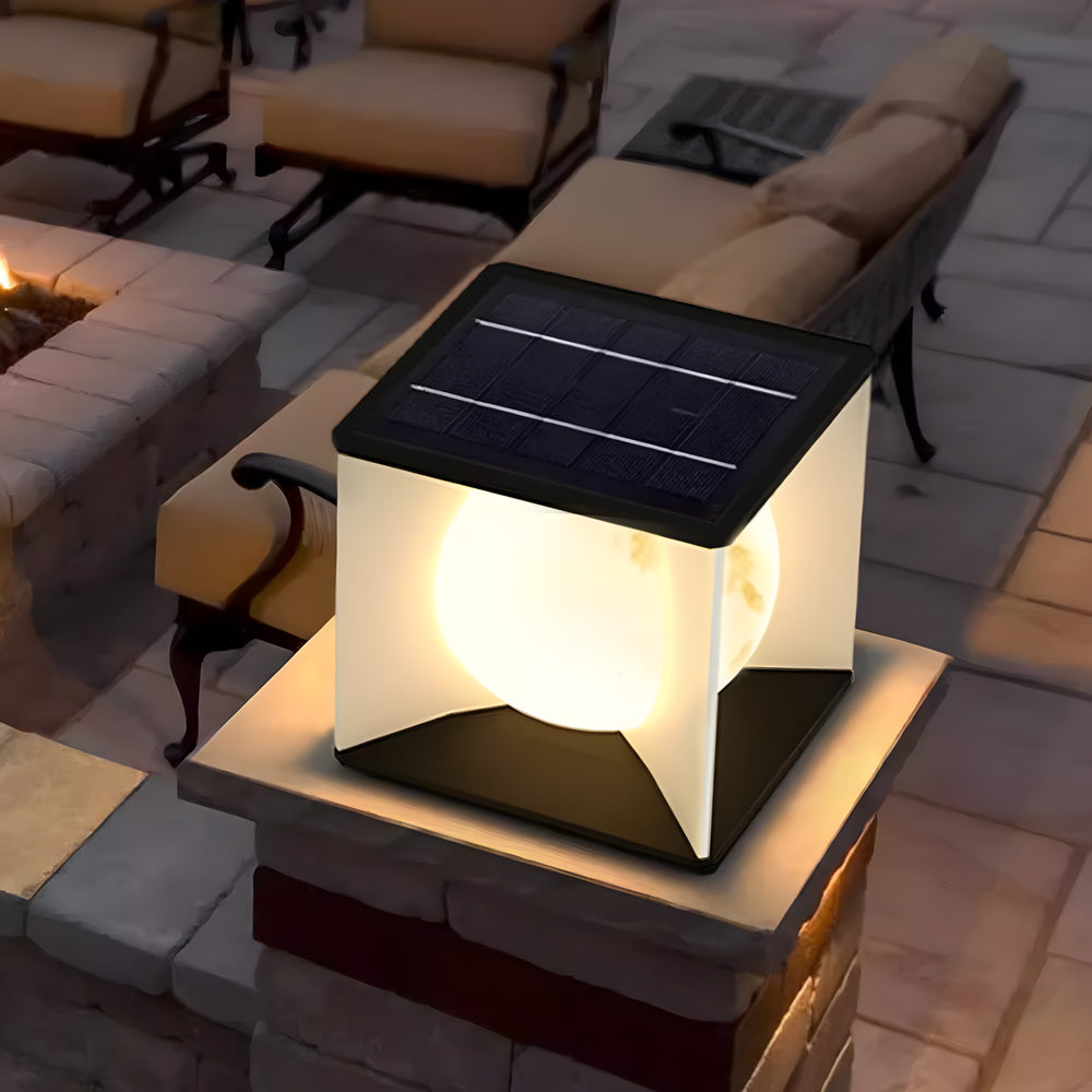 Square Stainless Steel Outdoor Waterproof a pillar lights with Acrylic Lampshade